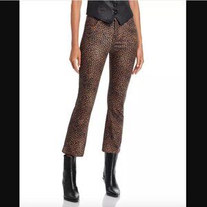 Frame Le Crop Mini Coated Bootcut Jeans in Leopard 25" NWT